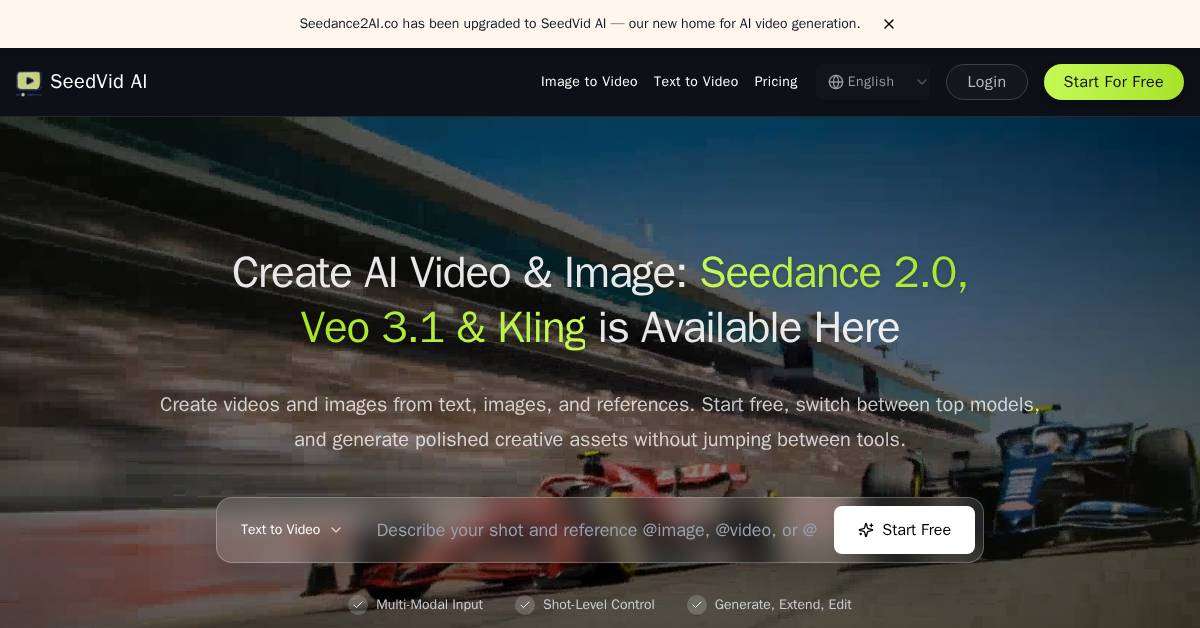 SeedVid AI のメイン画像