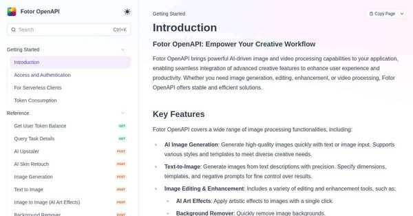 Fotor OpenAPI のサムネイル